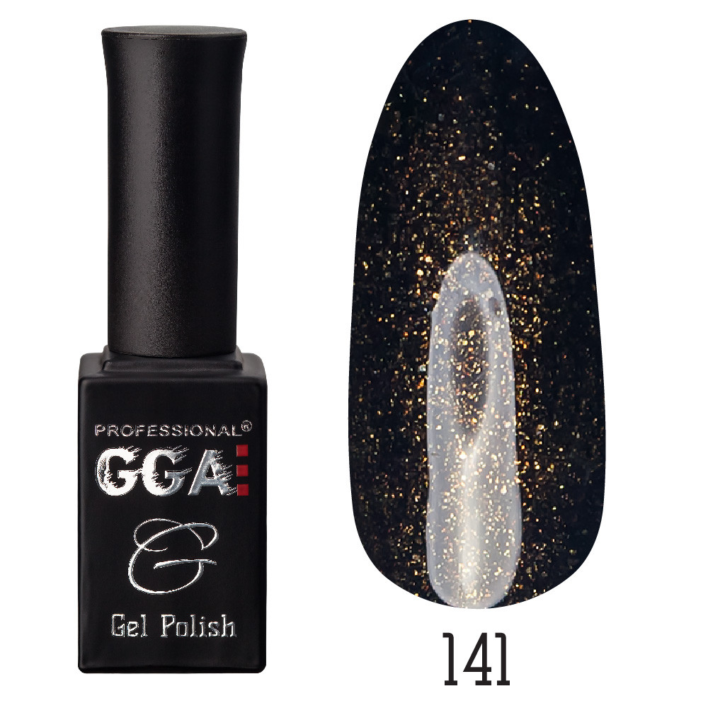 Гель-лак GGA №141 Black Shimmer 10 мл.