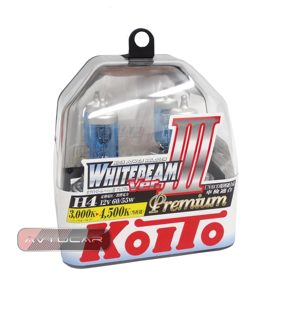 Автолампи Koito WhiteBeam III 4500 K H4 60/55 W 2 шт (P0744W) Японія от ...