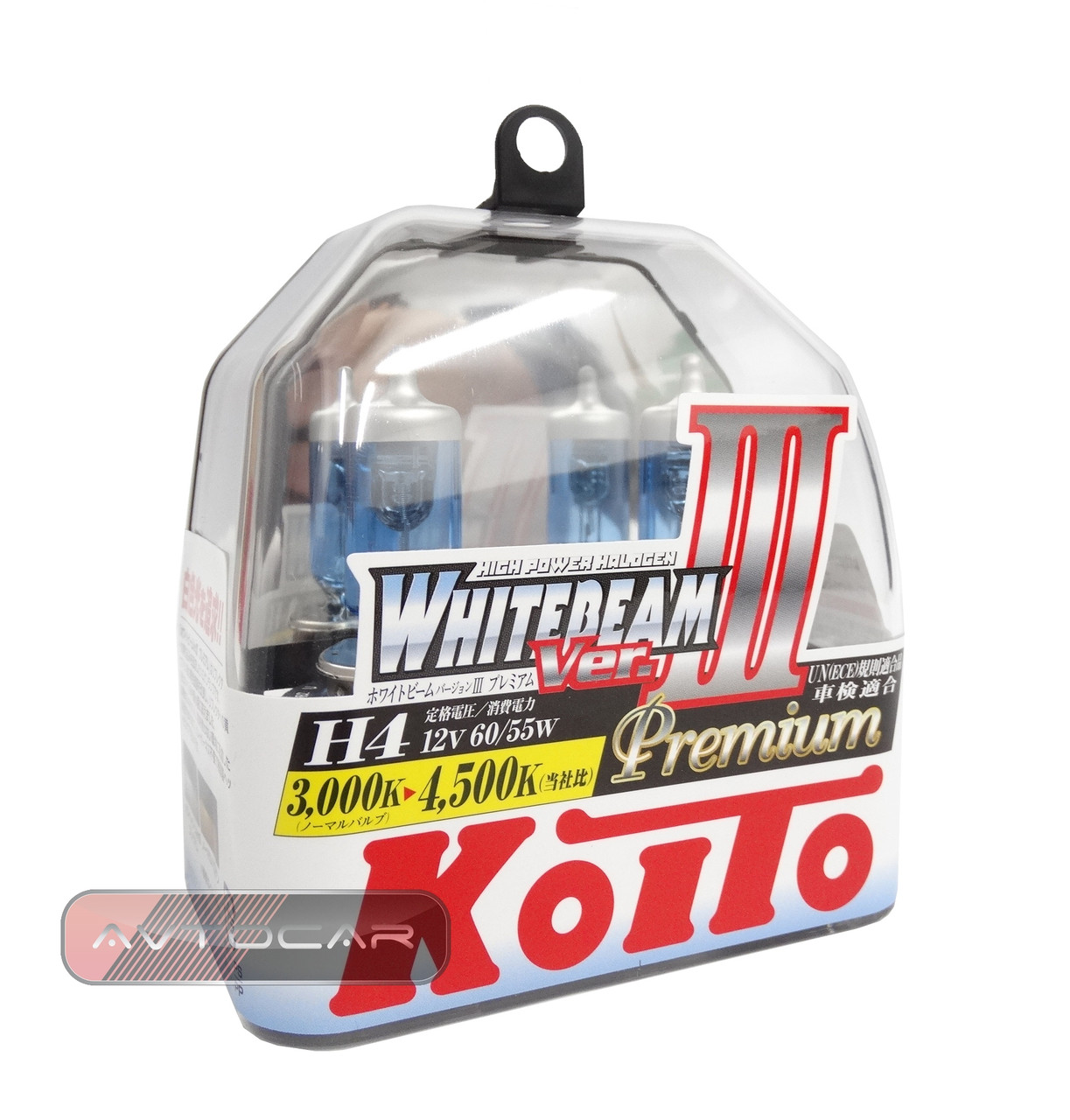 Автолампи Koito WhiteBeam III 4500 K H4 60/55 W 2 шт (P0744W) Японія от ...