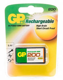 Акумулятор GP Rechargeable 6F22, Крона 200 mAh Ni-MH