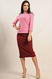Костюм-двійка складається з блузи (кофти) в подовжню смужку і спідниці-міді, 42-52 розміри, фото 2