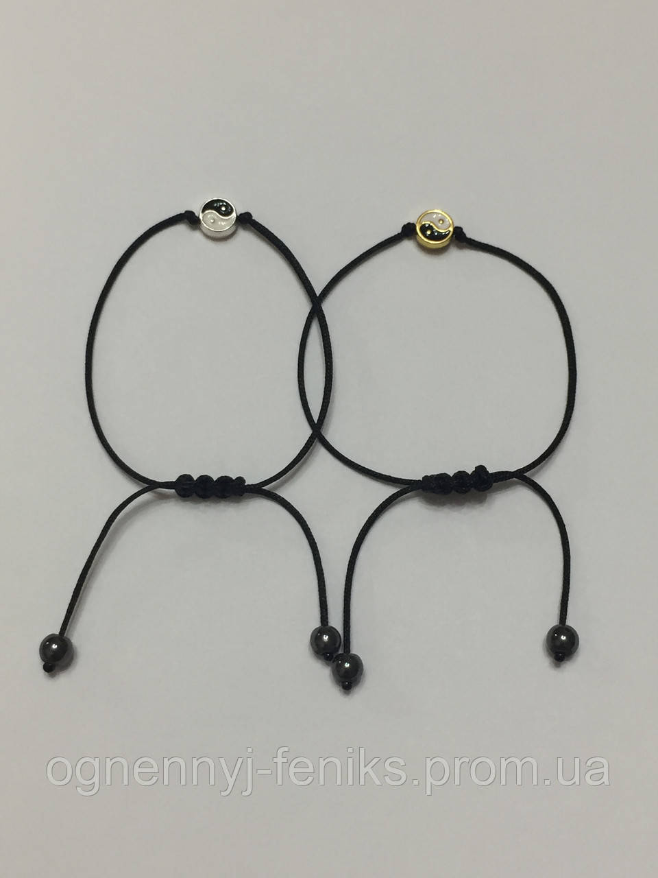 Парные браслеты черная нить с амулетом Инь-Янь - фото 3 - id-p543343431