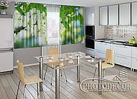 Фото Шторы для кухни "Весенние цветы" 2,0м*2,9м (2 полотна по 1,45м), тесьма