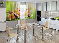 Фото Шторы для кухни "Франжипани" 1,5м*2,0м (2 полотна по 1,0м), тесьма