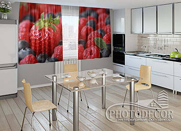 Фото Штори для кухні "Смачні фрукти" 1,5м*2,5м (2 полотна по 1,25м), тасьма