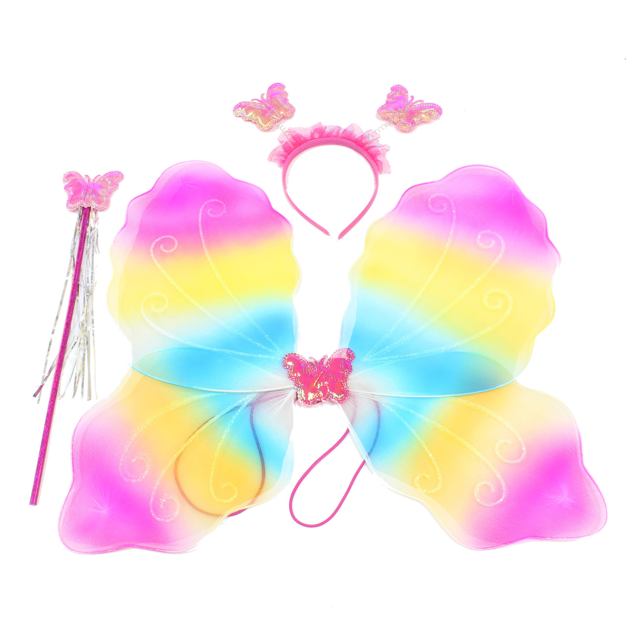 Купить Набор феи, бабочки радужный(крылья, обруч, волшебная палочка) в ...