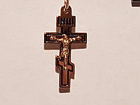 Золотой крестик Распятие Христа с эмалью. 11523-Э