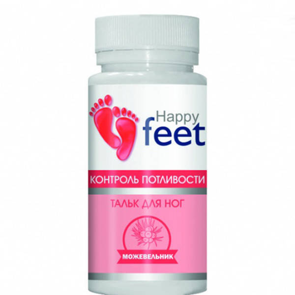 

Тальк для ніг контроль пітливості HAPPY FEET (ялівець) 50 г