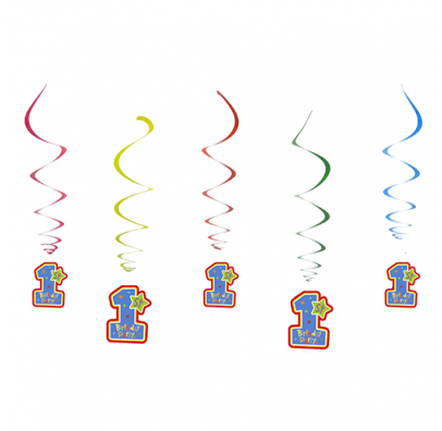 

Подвески 1-й День Народження голубые 5шт/уп F-9035407