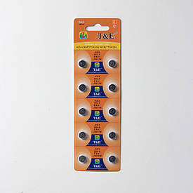 Батарейки T&E — Alkaline Battery AG3 LR41 1.5V