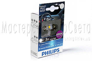 Лампа світлодіодна Philips Festoon Blue Vision LED T10.5x38, 6000 K, 1 шт. / блістер 128596000KX1