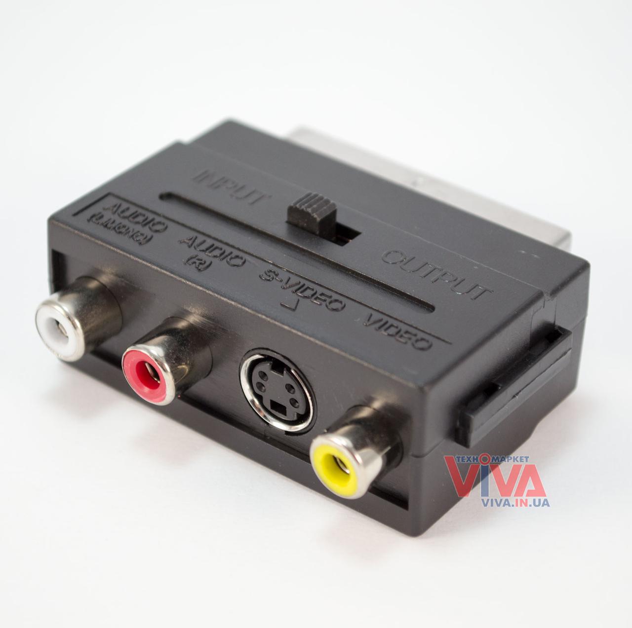 Двоспрямований аудіовідео адаптер Cablexpert CCV-4415 (перехідник SCART-3RCA/S-VIDEO з перемикачем)