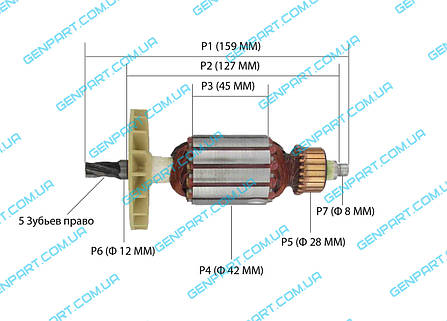 Якір на перфоратор ДніПРОМАШ ПЕ1450, фото 2