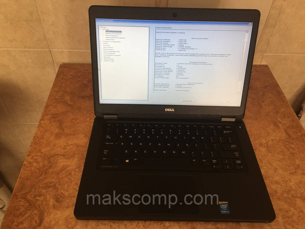 Dell Latitude Е5450 14'1 i5 5200U 8Gb DDR3, 256Gb SSD