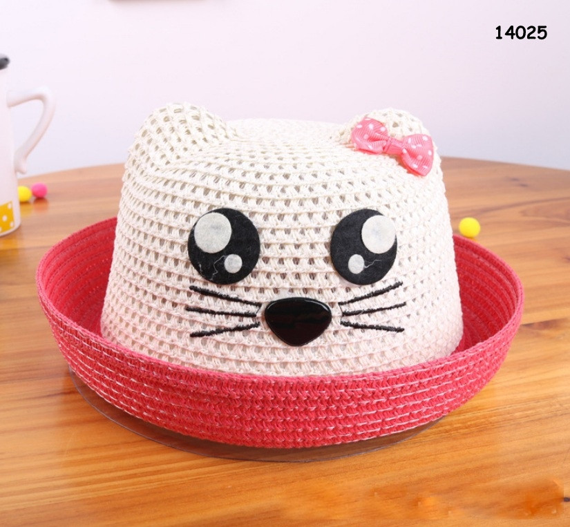 Капелюх "Котик" для дівчинки. 52 см