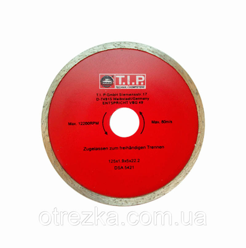 Алмазний диск T.I.P. 115х5х22 плита