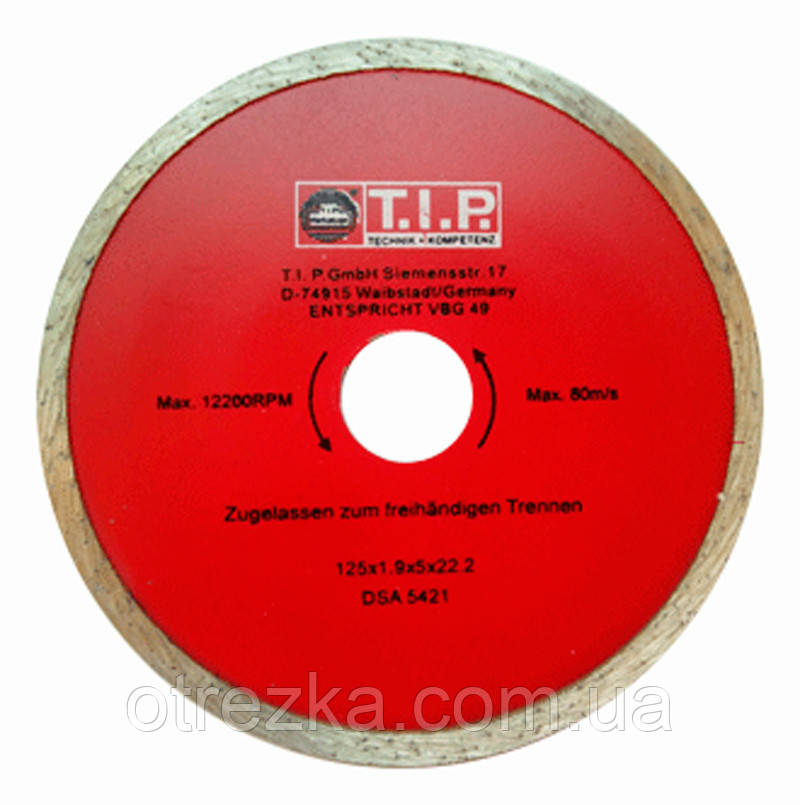 Алмазний диск T.I.P. 230х5х22 плита