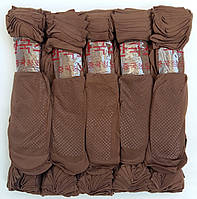 Носки женские капрон рулон, пучок с тормозами Иероглиф, 23-25 размер, мокко - шоколад, 02680
