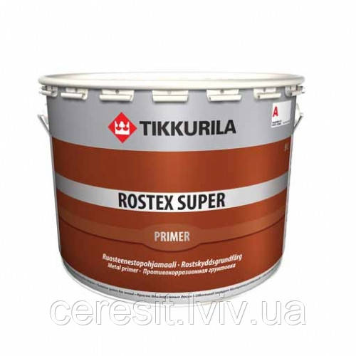 Протикорозійний грунтовка Tikkurila Rostex Super 3л (Світло-сірий, червоно-коричневий колір) 3л