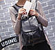 Жіночий шкіряний рюкзак чорний ПУ-шкіра, фото 3