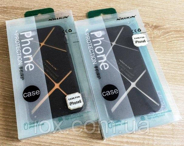 Противоударный качественный TPU чехол-накладка Nillkin для Iphone 6/6s (черно-золотой) - фото 4 - id-p543781714