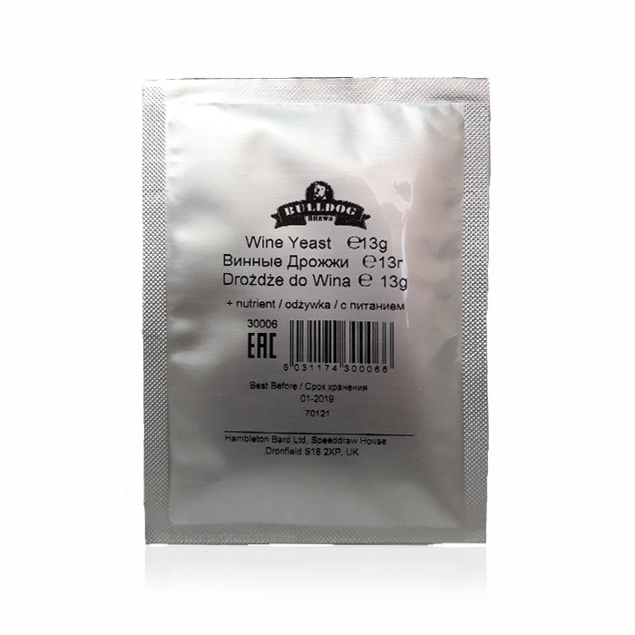 Винні дріжджі Bulldog Wine Yeast & Nutrient (Великобританія)