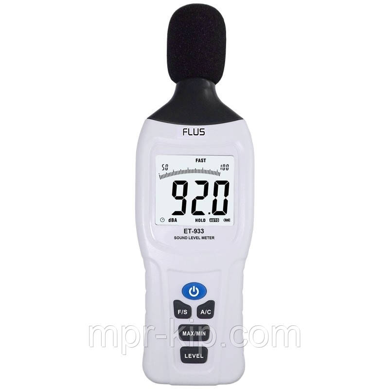 Шумомер Flus ET-933 (30-130 dB) у пилі та вологозахищеному корпусі. Клас точності 2, фото 1