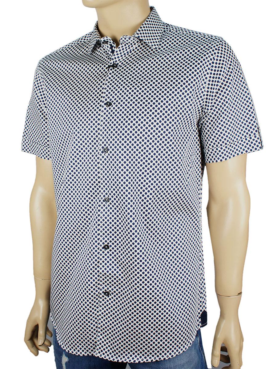 Чоловіча сорочка Jack Polo BASSTN 2007 в синій і червоний горошок, фото 1