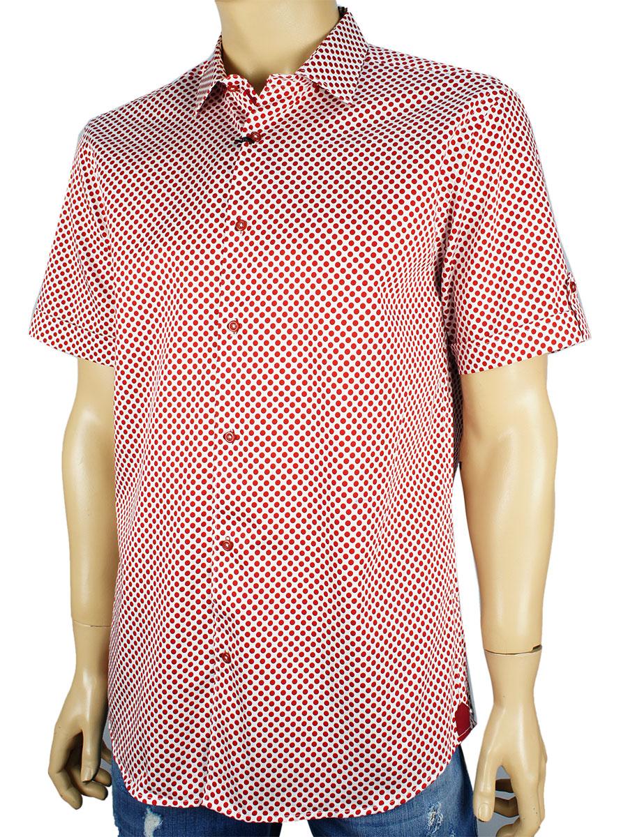 Чоловіча сорочка Jack Polo BASSTN 2007 в червоний горошок, фото 1