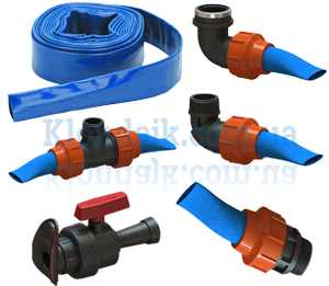 Гнучкий армований шланг та фітінг Лейфлет (Lay Flat )