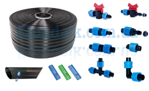 Стрічка та фітинг для краплинного поливу (однорічна)