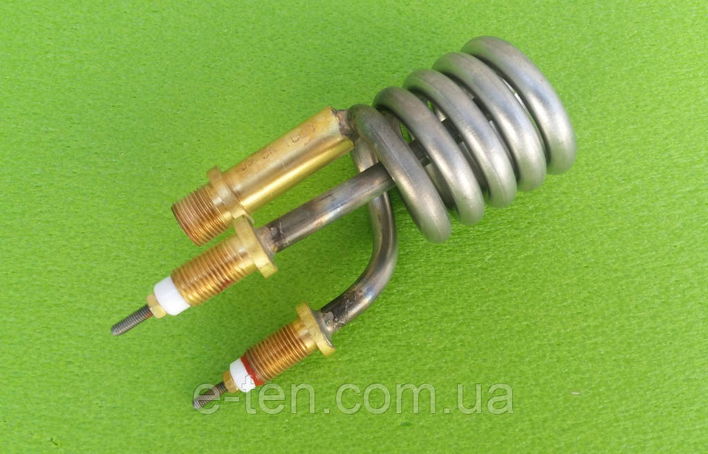 Тен (нагрівач) нержавійка 3kW / 220V / штуцер Ø10мм (спіралевидний) до проточних водонагрівачів-змішувачів