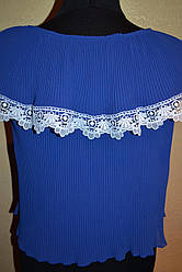 Жіноча блузка "Шифон з рюшой" великих розмірів