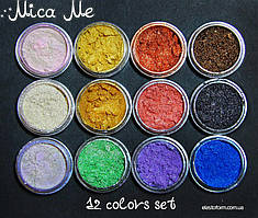 Перламутрові пігменти MicaMe МикаМи Металік, набір 12 шт.