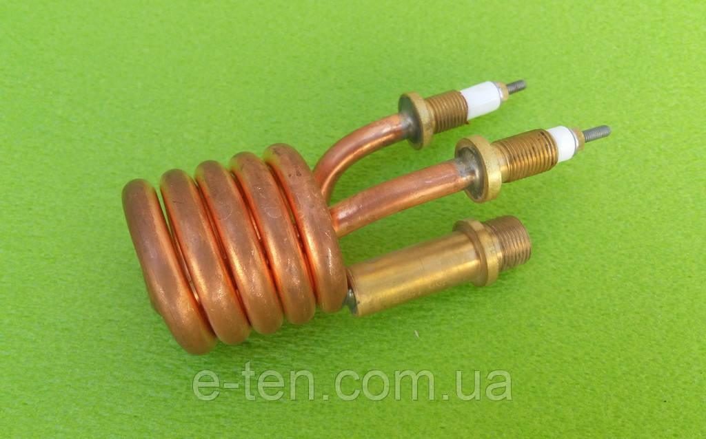 Тен (нагрівач) мідний 3kW/ 220V/ штуцер Ø10мм (спіралевидний) до проточних водонагрівачів-змішувачів