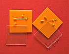 Квадратні заготовки для значків. Колір оранжевий. Розмір фото 44х44 мм, фото 3