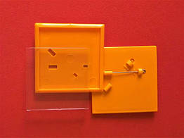 Квадратні заготовки для значків. Колір оранжевий. Розмір фото 44х44 мм