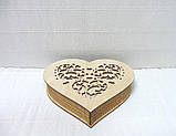 Шкатулка Серце Ажур 20,5х17см (фанера 4мм), фото 3