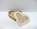 Шкатулка Серце Ажур 20,5х17см (фанера 4мм), фото 2
