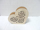 Шкатулка Серце Ажур 20,5х17см (фанера 4мм), фото 4