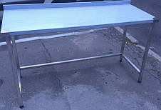 Стіл виробничий з нержавіючої сталі з бортом і без полиці, фото 2