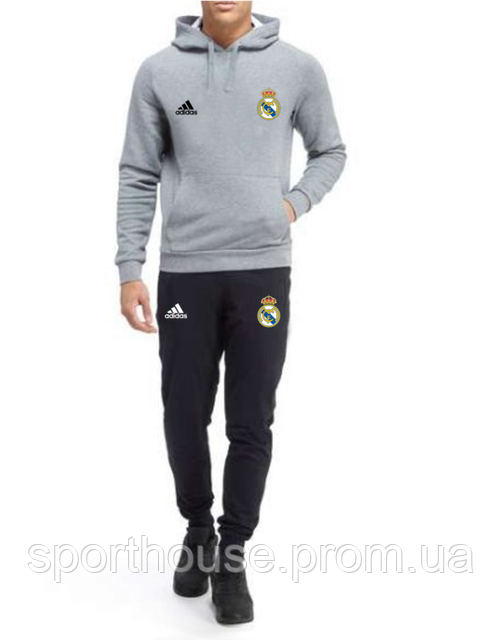 Спортивний костюм Адідас чоловіча з капюшоном, брендовий костюм Adidas трикотажний (на флісі і без) XS