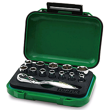 Набор головок с трещоткой 1/4" 13ед. Toptul GABW1301 (Тайвань)