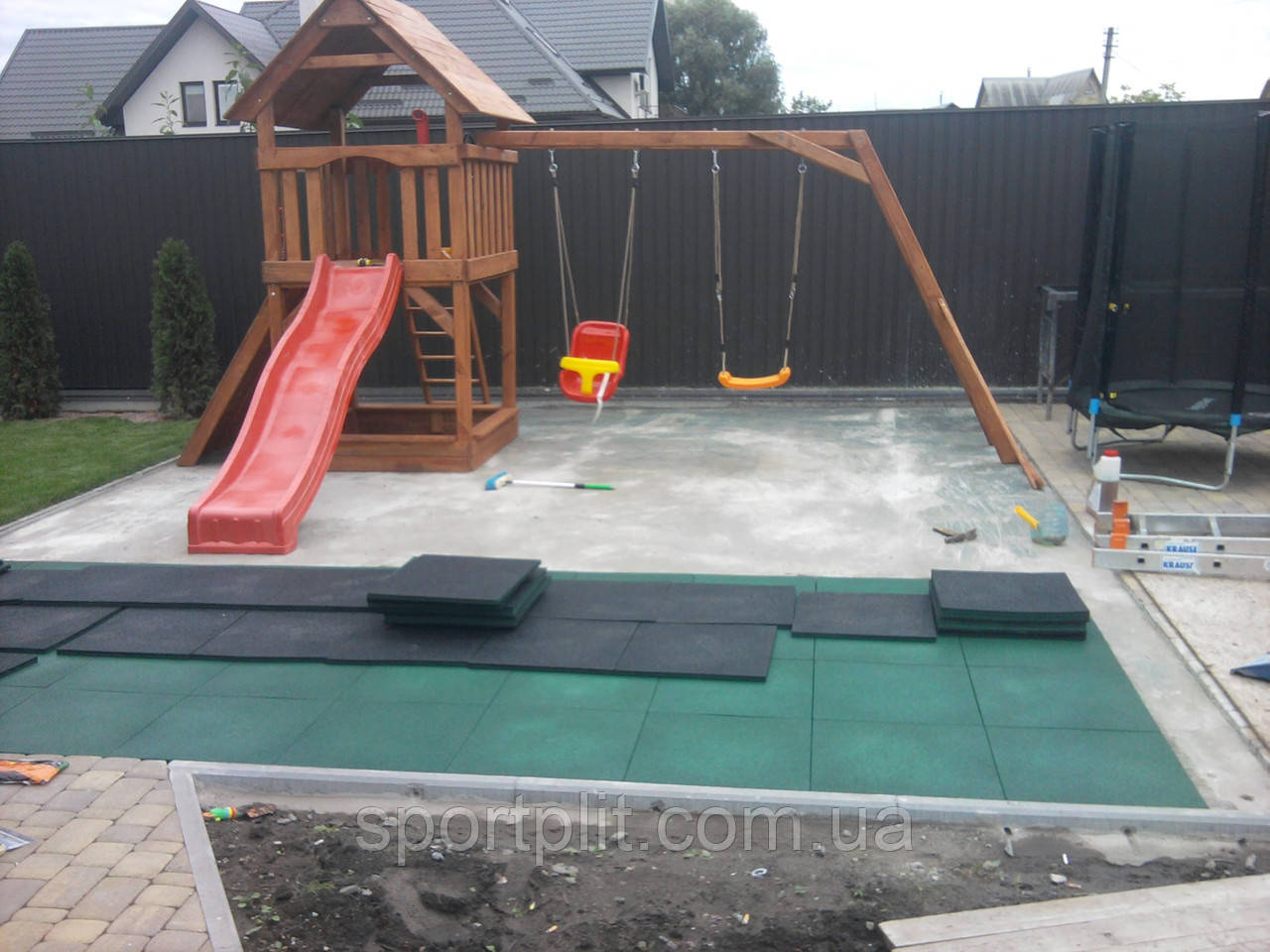 Виробництво плитки з гумової крихти для дачі, фото 1