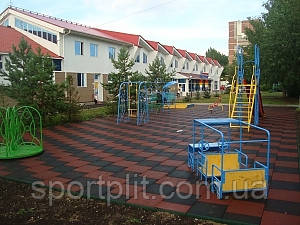 Плитка тротуарна гумова для підлоги дитячих майданчиків, фото 1