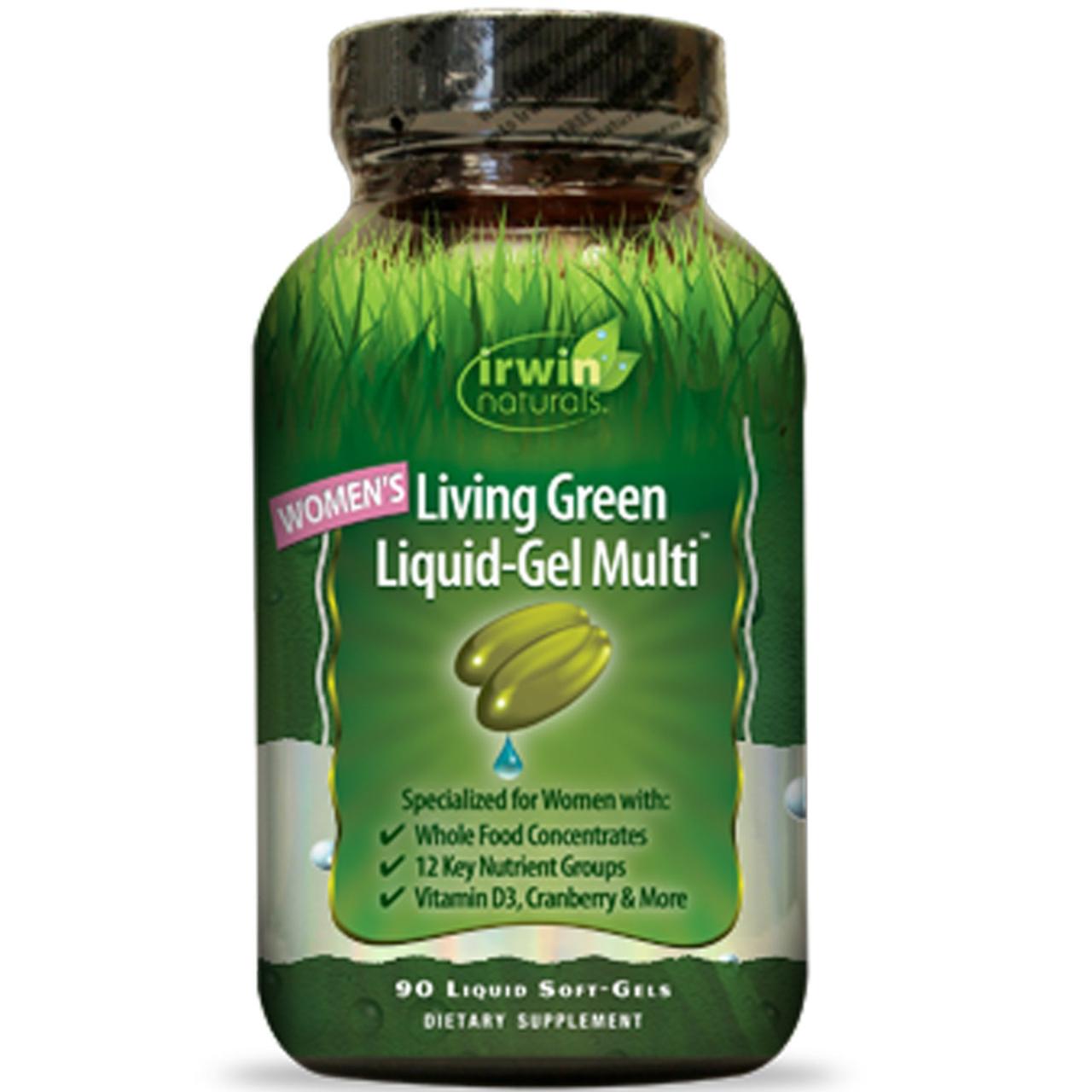 Мультивітаміни для жінок «Living Green», Irwin Naturals, 90 капсул