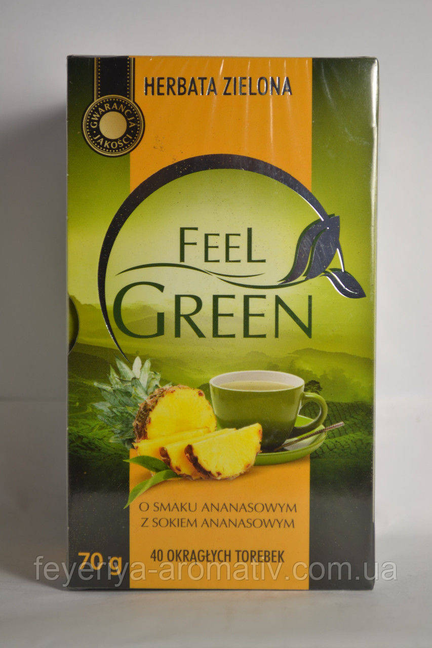 Чай зелений Feel Green зі смаком ананаса , 40 пак