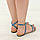 Сандалії жіночі блакитні 39 розмір Woman's heel на низькому ходу з натуральної шкіри, фото 3