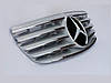 Решітка радіатора Mercedes W211 (02-06) стиль AMG (срібло/ хром смужки), фото 5