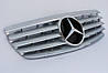 Решітка радіатора Mercedes W211 (02-06) стиль AMG (срібло/ хром смужки), фото 7